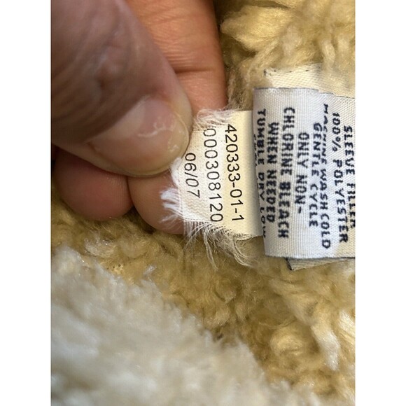 Gap Trucker Jacket Womens Small Cream Corduroy Sherpa Lined Y2K 07 Cozy - Picture 5 of 7